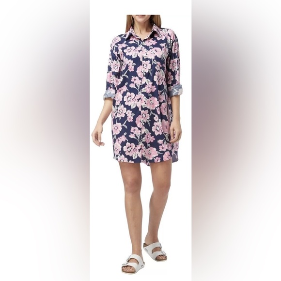 Lauren Ralph Lauren Other - LRL Ralph Lauren Sz M Monogram Blue Pink Floral Button Up Nightgown MN152